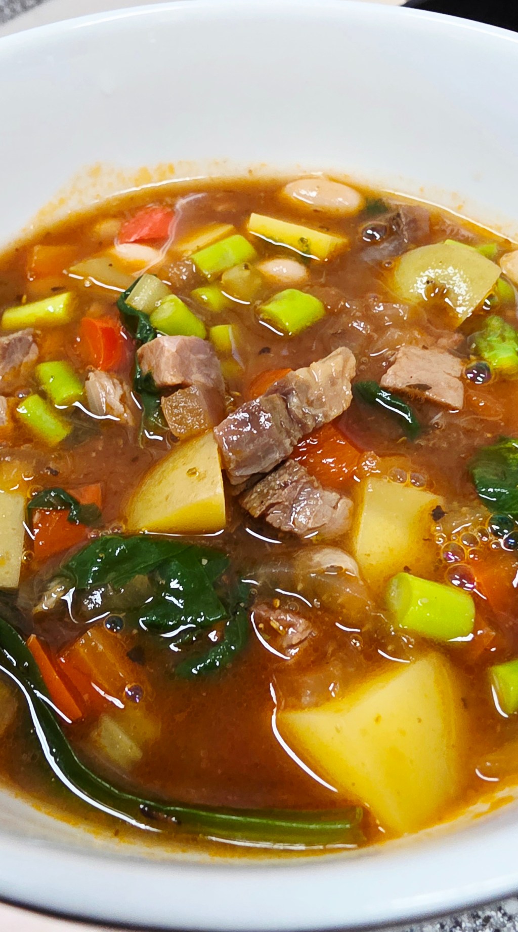 Prime Rib Minestrone with Mini Gold Potatoes